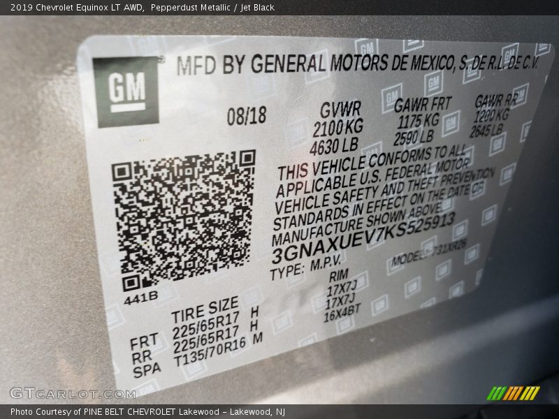 Pepperdust Metallic / Jet Black 2019 Chevrolet Equinox LT AWD