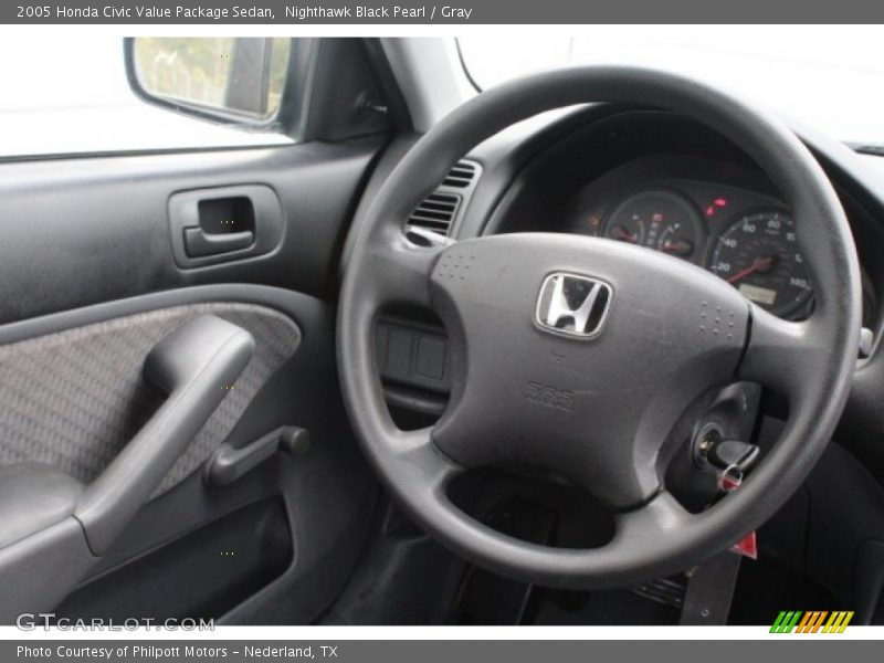 Nighthawk Black Pearl / Gray 2005 Honda Civic Value Package Sedan