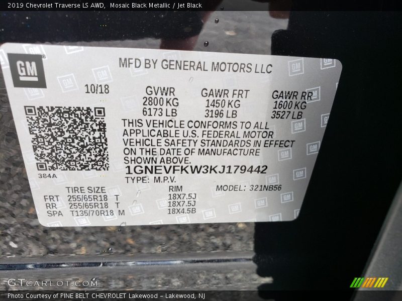 Mosaic Black Metallic / Jet Black 2019 Chevrolet Traverse LS AWD