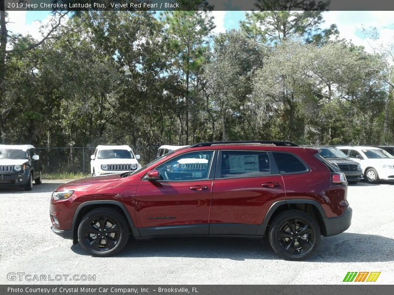 Velvet Red Pearl / Black 2019 Jeep Cherokee Latitude Plus