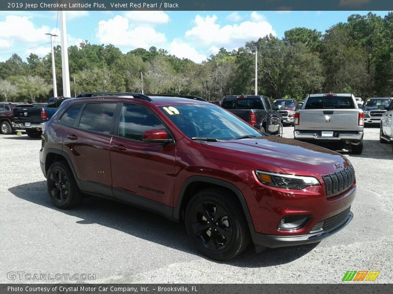 Velvet Red Pearl / Black 2019 Jeep Cherokee Latitude Plus