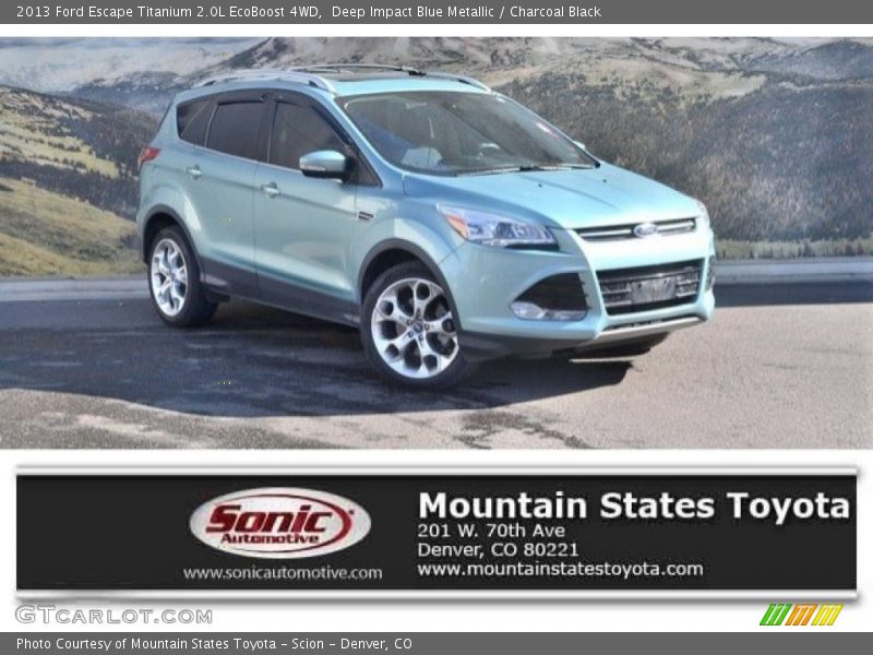 Deep Impact Blue Metallic / Charcoal Black 2013 Ford Escape Titanium 2.0L EcoBoost 4WD