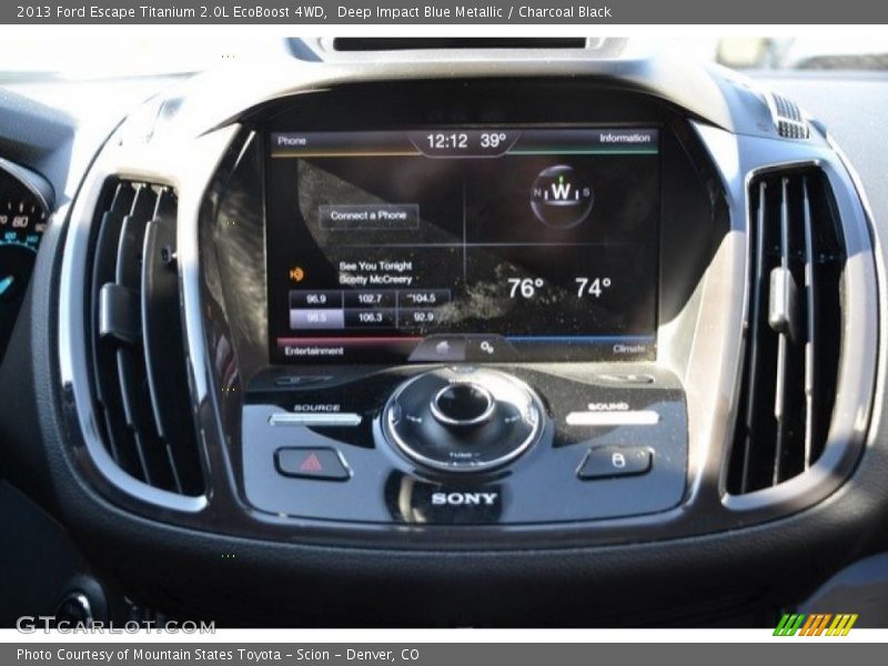 Deep Impact Blue Metallic / Charcoal Black 2013 Ford Escape Titanium 2.0L EcoBoost 4WD