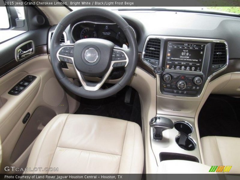 Bright White / Black/Light Frost Beige 2015 Jeep Grand Cherokee Limited