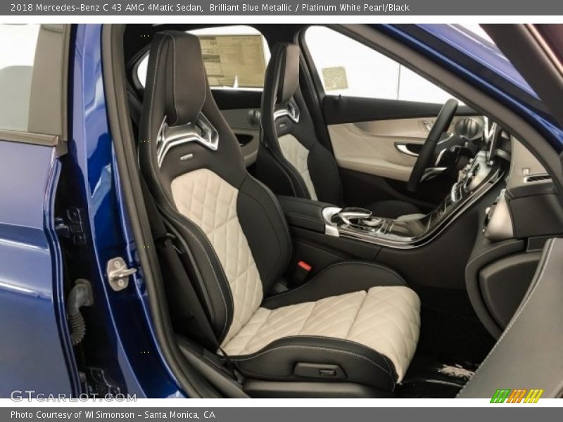 Brilliant Blue Metallic / Platinum White Pearl/Black 2018 Mercedes-Benz C 43 AMG 4Matic Sedan