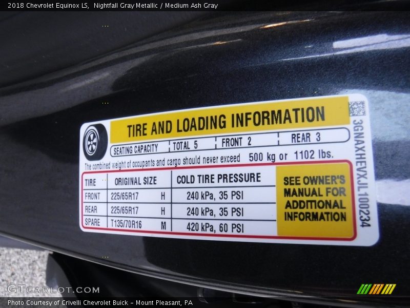 Nightfall Gray Metallic / Medium Ash Gray 2018 Chevrolet Equinox LS
