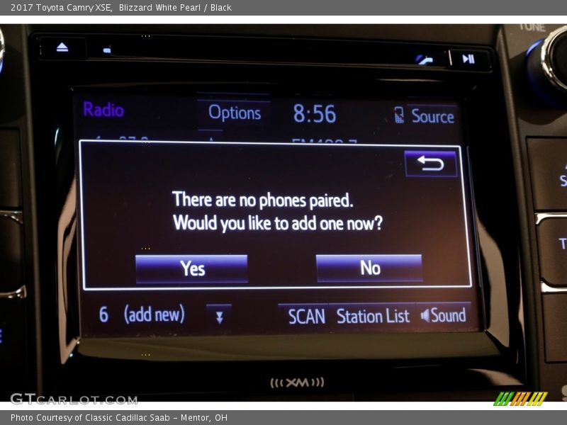 Blizzard White Pearl / Black 2017 Toyota Camry XSE