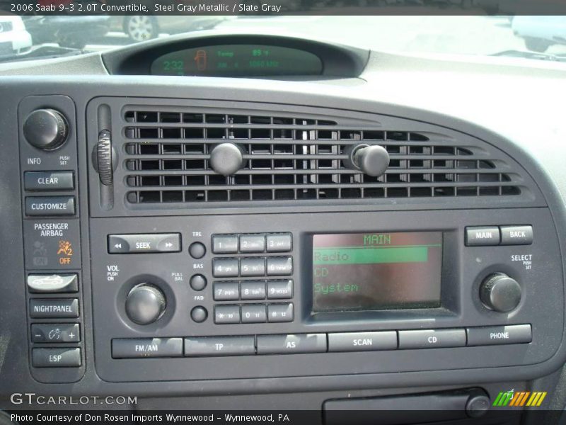Steel Gray Metallic / Slate Gray 2006 Saab 9-3 2.0T Convertible
