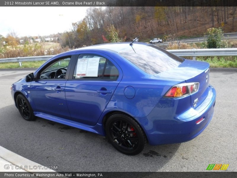 Octane Blue Pearl / Black 2012 Mitsubishi Lancer SE AWD