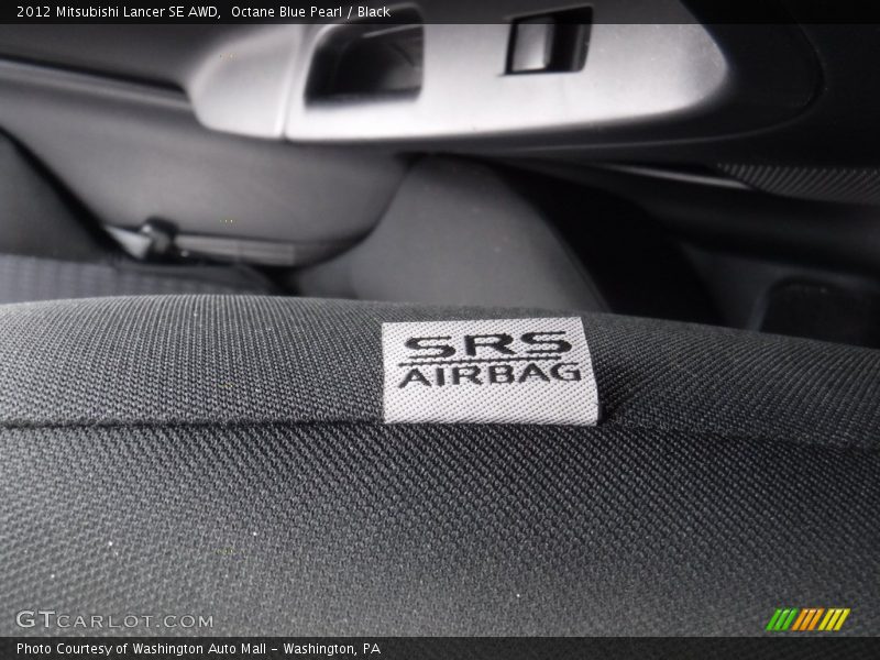 Octane Blue Pearl / Black 2012 Mitsubishi Lancer SE AWD