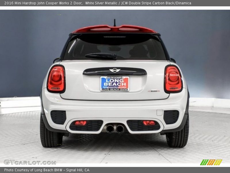 White Silver Metallic / JCW Double Stripe Carbon Black/Dinamica 2016 Mini Hardtop John Cooper Works 2 Door