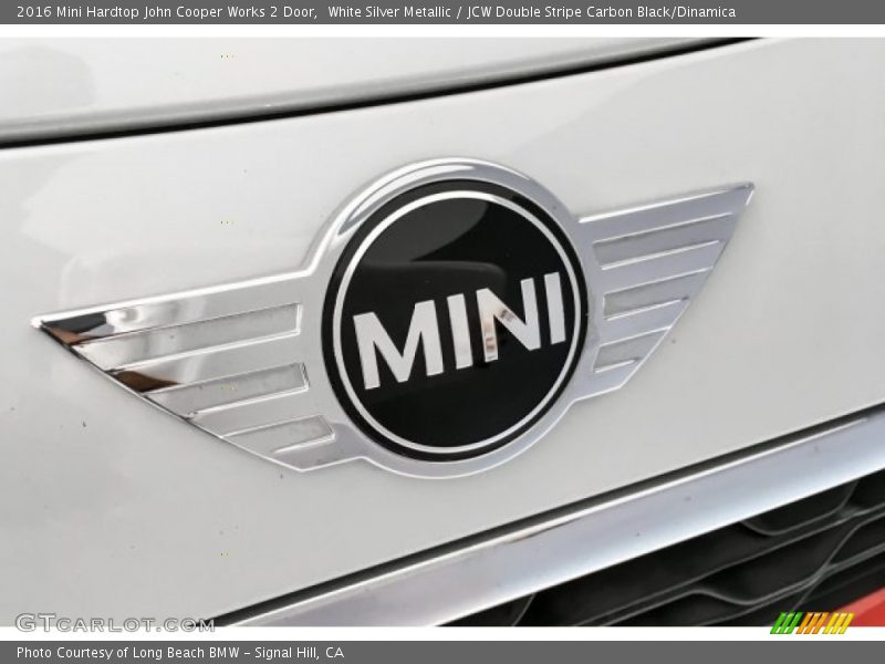 White Silver Metallic / JCW Double Stripe Carbon Black/Dinamica 2016 Mini Hardtop John Cooper Works 2 Door