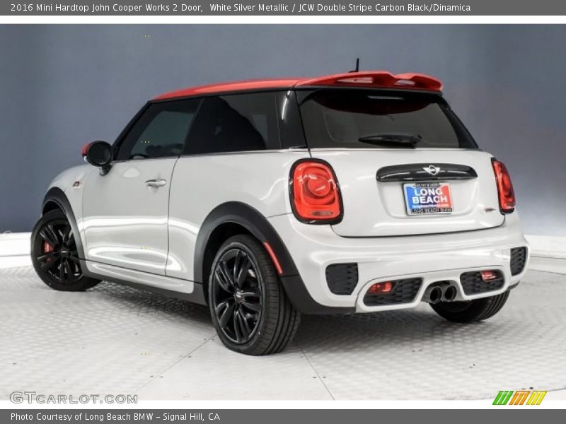 White Silver Metallic / JCW Double Stripe Carbon Black/Dinamica 2016 Mini Hardtop John Cooper Works 2 Door