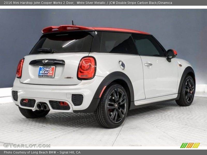 White Silver Metallic / JCW Double Stripe Carbon Black/Dinamica 2016 Mini Hardtop John Cooper Works 2 Door
