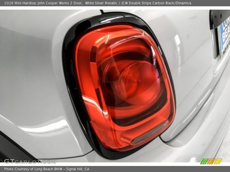 White Silver Metallic / JCW Double Stripe Carbon Black/Dinamica 2016 Mini Hardtop John Cooper Works 2 Door