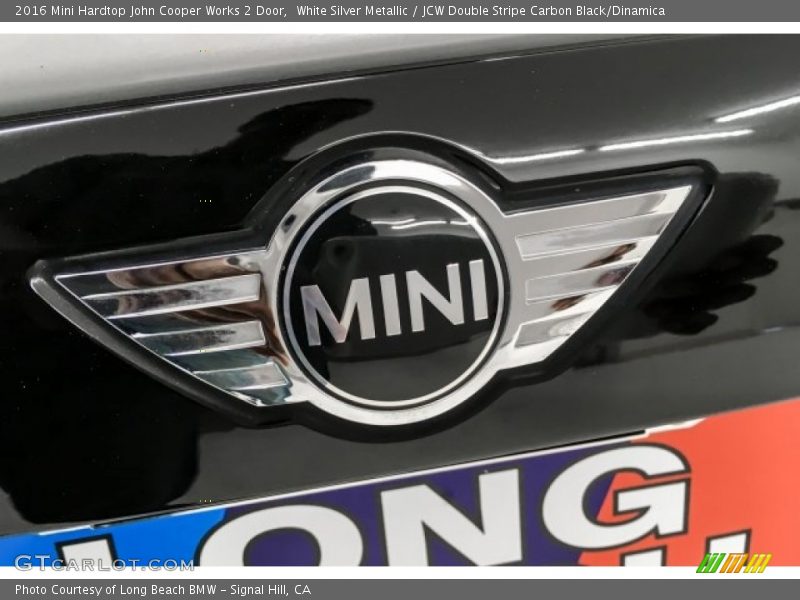 White Silver Metallic / JCW Double Stripe Carbon Black/Dinamica 2016 Mini Hardtop John Cooper Works 2 Door