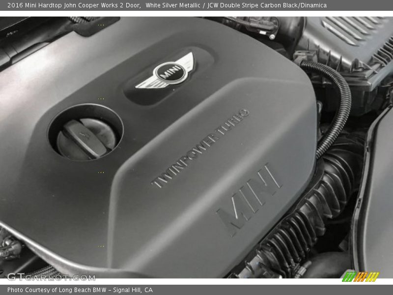White Silver Metallic / JCW Double Stripe Carbon Black/Dinamica 2016 Mini Hardtop John Cooper Works 2 Door