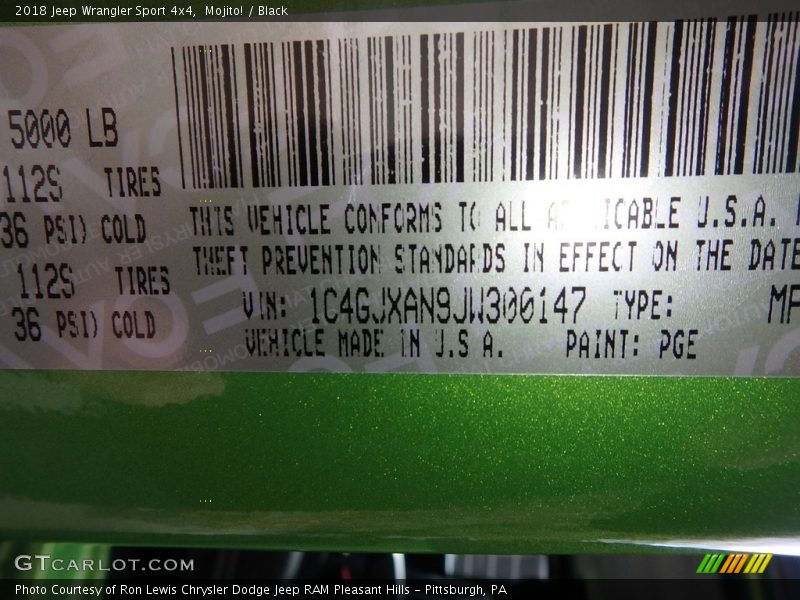 Mojito! / Black 2018 Jeep Wrangler Sport 4x4