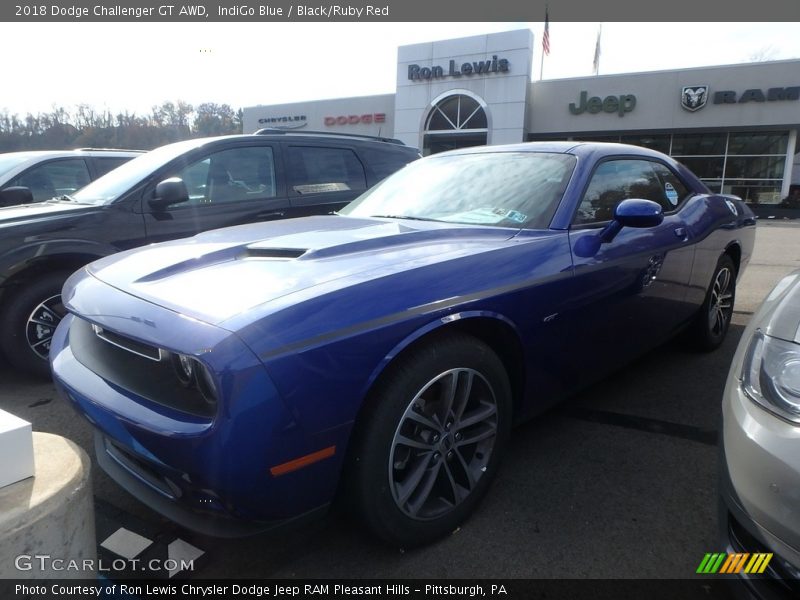 IndiGo Blue / Black/Ruby Red 2018 Dodge Challenger GT AWD
