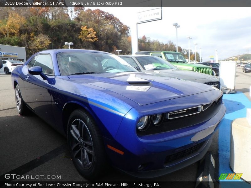 IndiGo Blue / Black/Ruby Red 2018 Dodge Challenger GT AWD