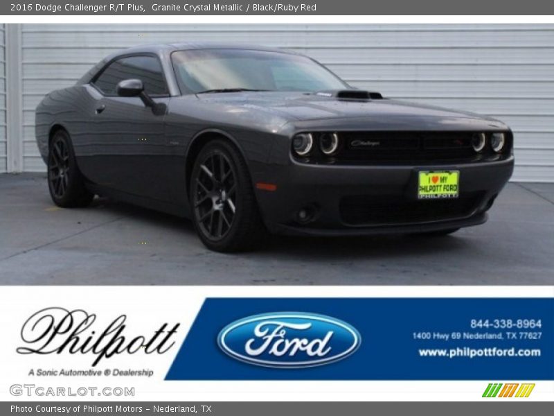 Granite Crystal Metallic / Black/Ruby Red 2016 Dodge Challenger R/T Plus