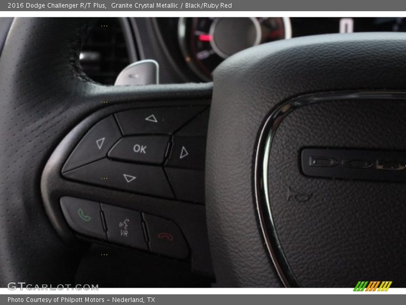 Granite Crystal Metallic / Black/Ruby Red 2016 Dodge Challenger R/T Plus