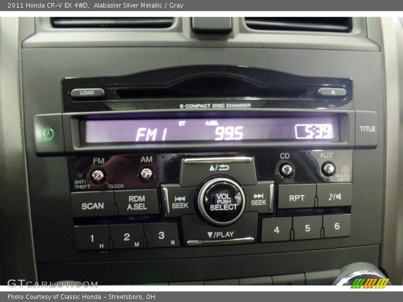 Alabaster Silver Metallic / Gray 2011 Honda CR-V EX 4WD
