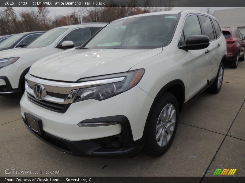 White Diamond Pearl / Black 2019 Honda Pilot LX AWD