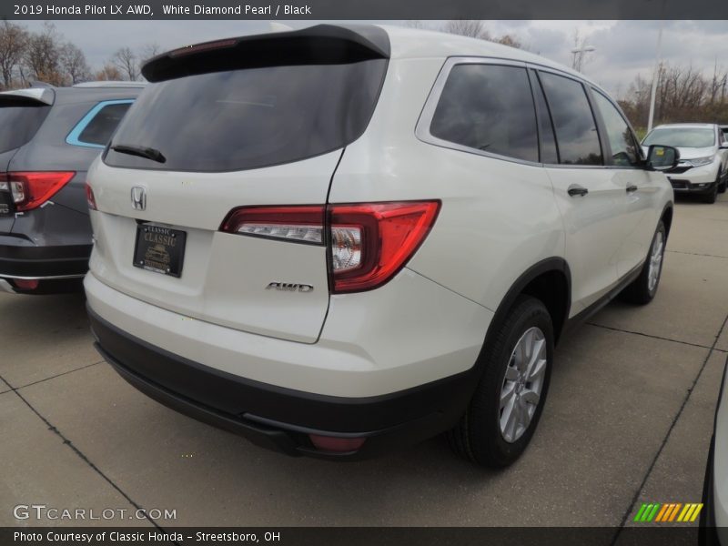 White Diamond Pearl / Black 2019 Honda Pilot LX AWD