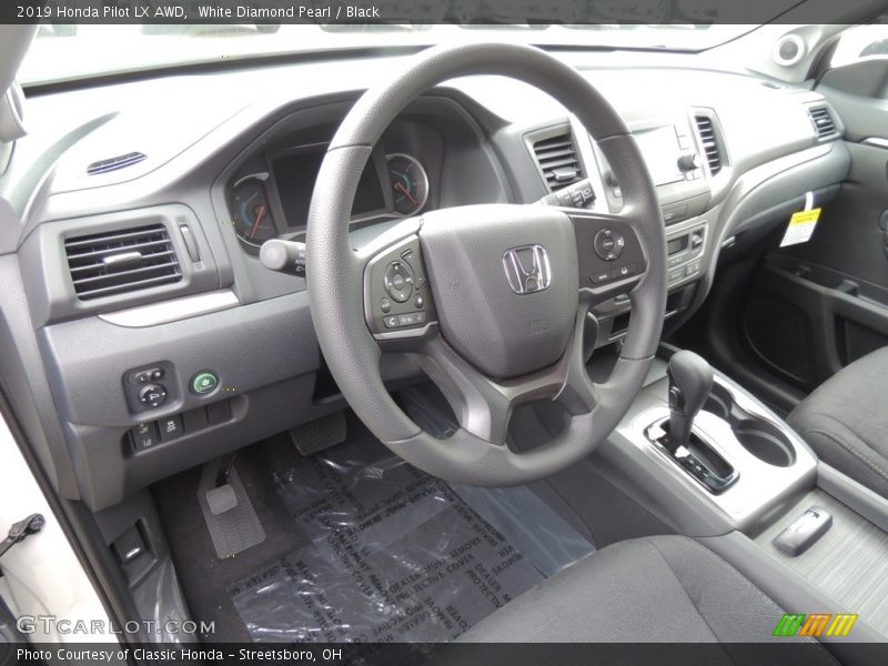 White Diamond Pearl / Black 2019 Honda Pilot LX AWD