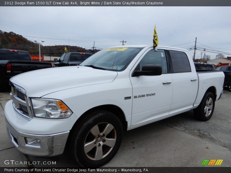 Bright White / Dark Slate Gray/Medium Graystone 2012 Dodge Ram 1500 SLT Crew Cab 4x4