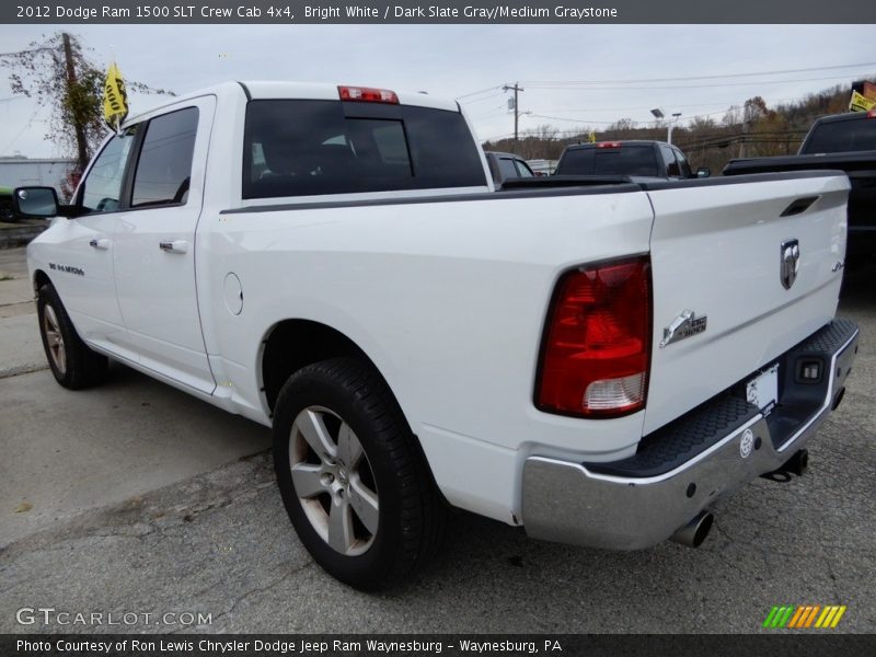 Bright White / Dark Slate Gray/Medium Graystone 2012 Dodge Ram 1500 SLT Crew Cab 4x4