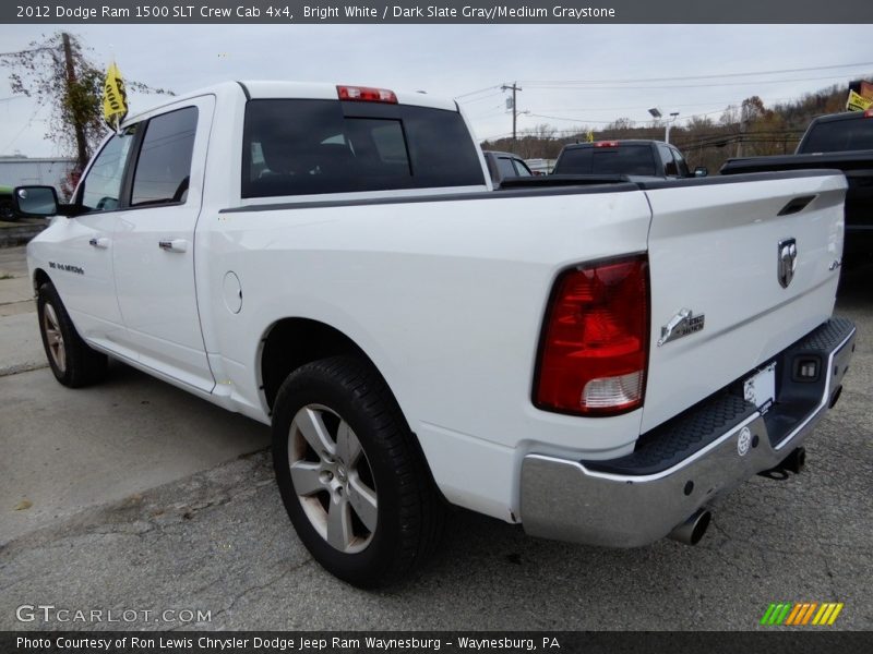 Bright White / Dark Slate Gray/Medium Graystone 2012 Dodge Ram 1500 SLT Crew Cab 4x4