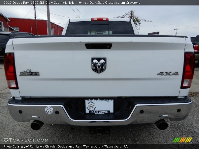 Bright White / Dark Slate Gray/Medium Graystone 2012 Dodge Ram 1500 SLT Crew Cab 4x4