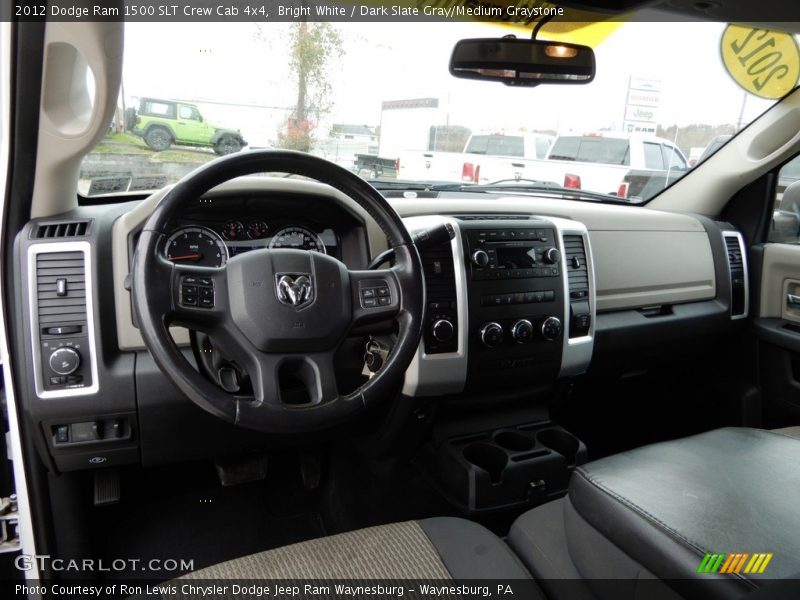 Bright White / Dark Slate Gray/Medium Graystone 2012 Dodge Ram 1500 SLT Crew Cab 4x4