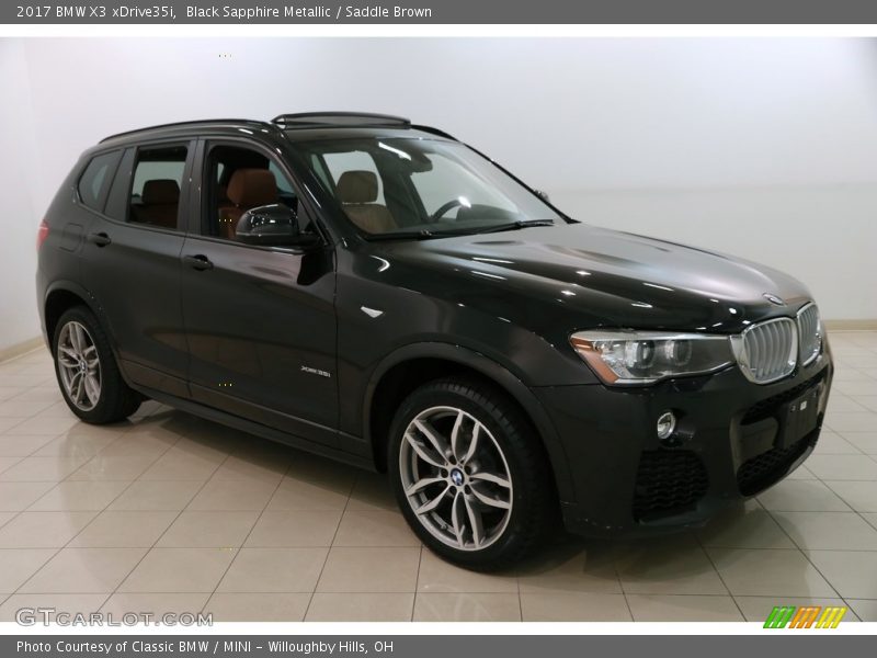 Black Sapphire Metallic / Saddle Brown 2017 BMW X3 xDrive35i