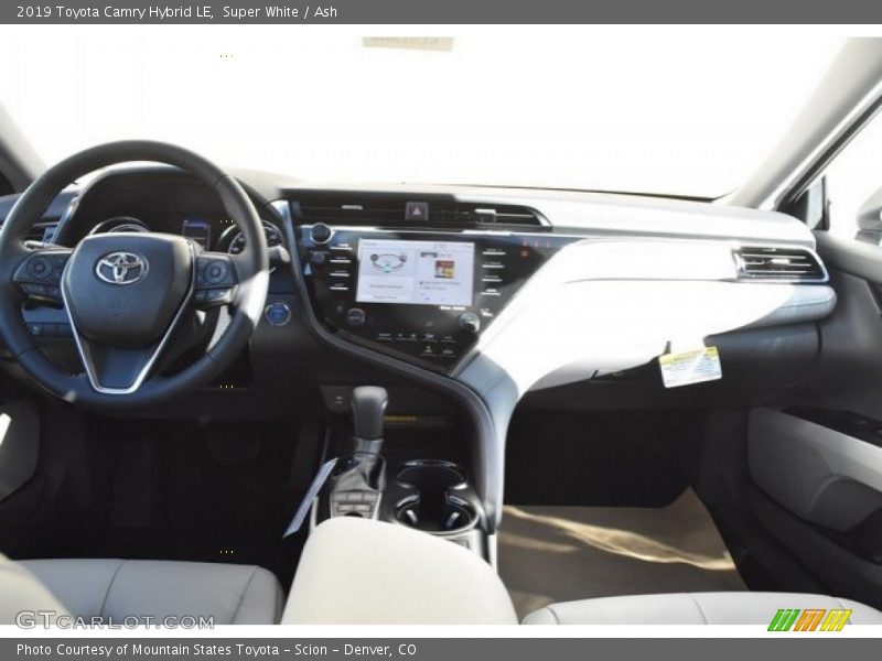 Super White / Ash 2019 Toyota Camry Hybrid LE