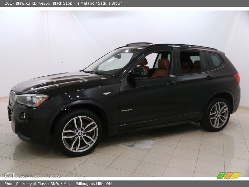 Black Sapphire Metallic / Saddle Brown 2017 BMW X3 xDrive35i