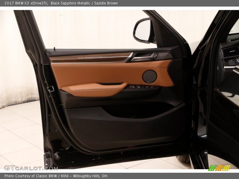 Black Sapphire Metallic / Saddle Brown 2017 BMW X3 xDrive35i