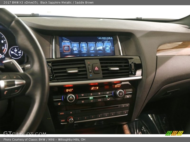 Black Sapphire Metallic / Saddle Brown 2017 BMW X3 xDrive35i