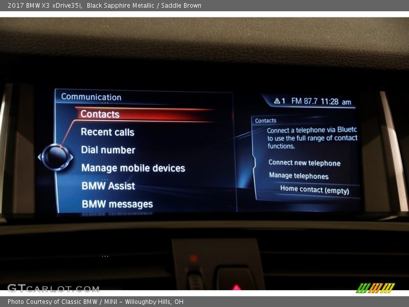 Black Sapphire Metallic / Saddle Brown 2017 BMW X3 xDrive35i