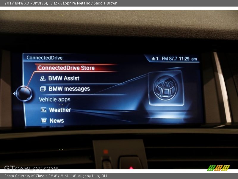 Black Sapphire Metallic / Saddle Brown 2017 BMW X3 xDrive35i