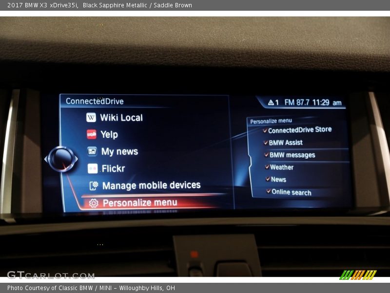 Black Sapphire Metallic / Saddle Brown 2017 BMW X3 xDrive35i