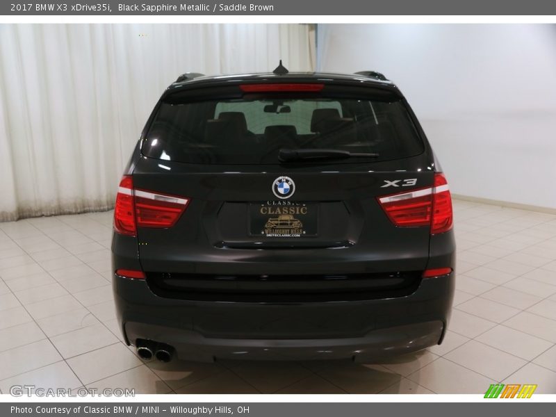 Black Sapphire Metallic / Saddle Brown 2017 BMW X3 xDrive35i