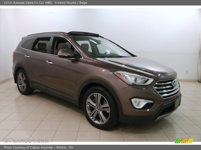Frosted Mocha / Beige 2014 Hyundai Santa Fe GLS AWD