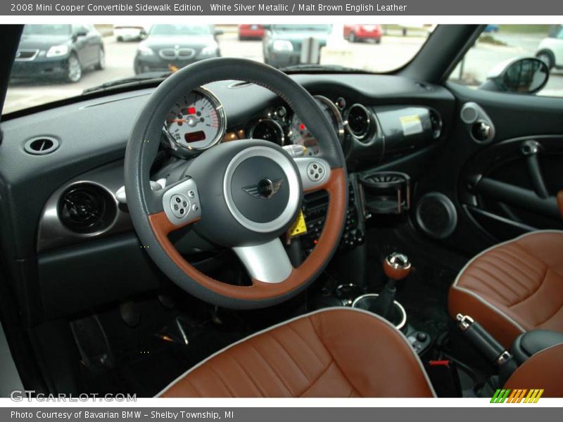 White Silver Metallic / Malt Brown English Leather 2008 Mini Cooper Convertible Sidewalk Edition