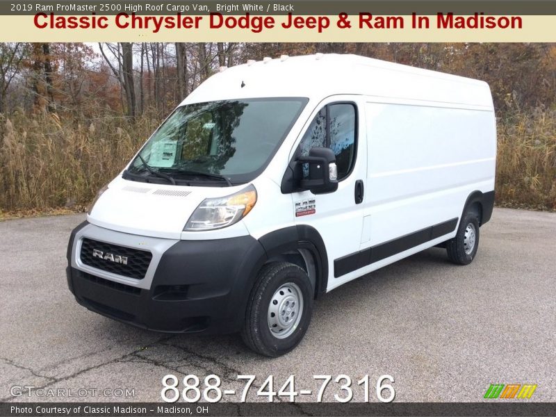 Bright White / Black 2019 Ram ProMaster 2500 High Roof Cargo Van