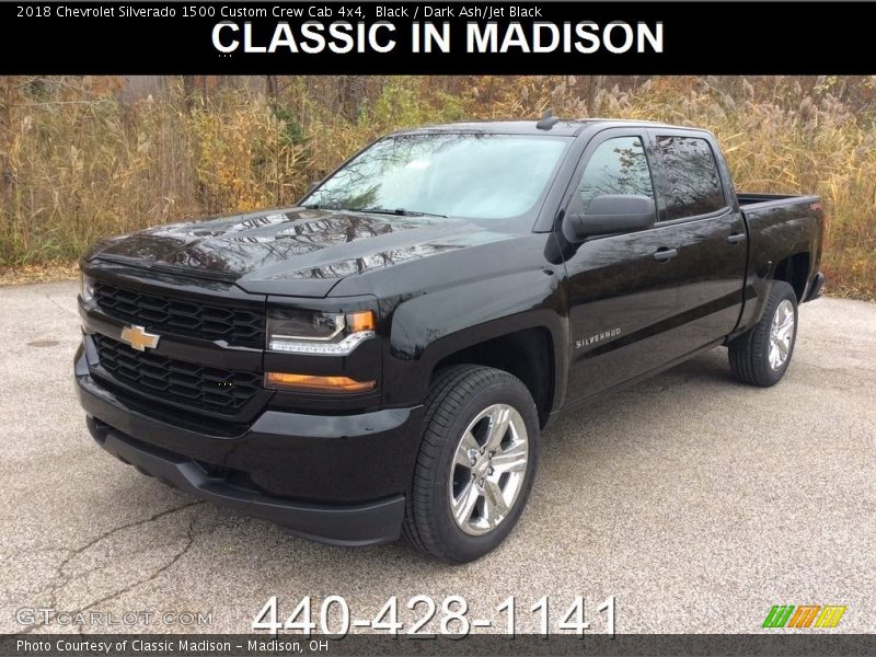 Black / Dark Ash/Jet Black 2018 Chevrolet Silverado 1500 Custom Crew Cab 4x4