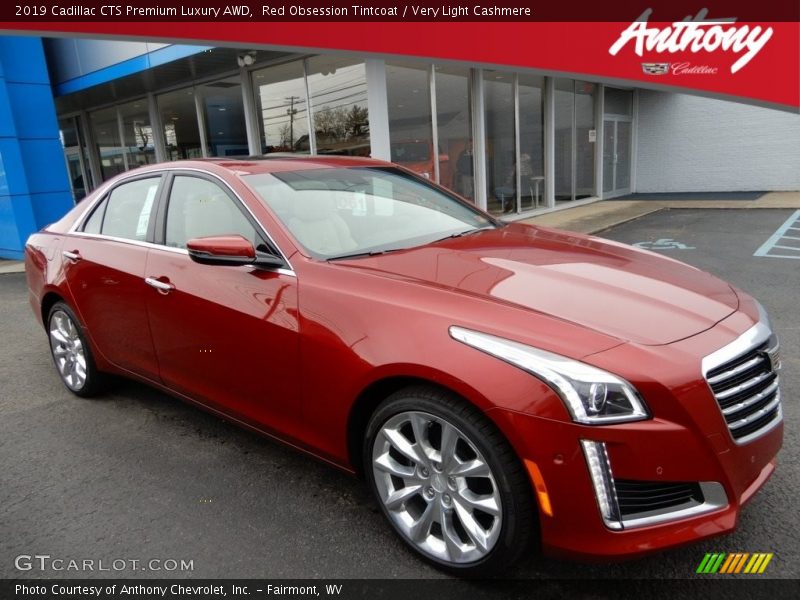 Red Obsession Tintcoat / Very Light Cashmere 2019 Cadillac CTS Premium Luxury AWD