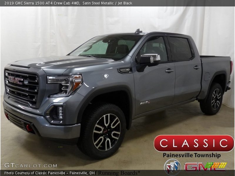 Satin Steel Metallic / Jet Black 2019 GMC Sierra 1500 AT4 Crew Cab 4WD